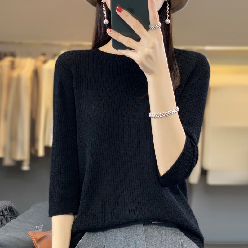 New Worsted Wool Front Line Ready-made Garments Round Neck