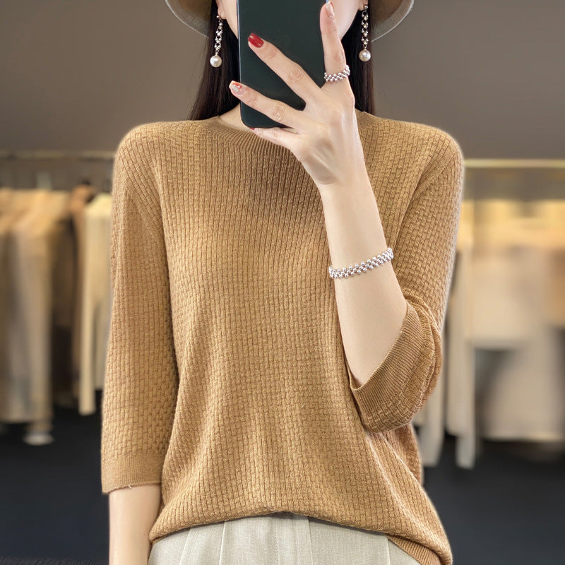 New Worsted Wool Front Line Ready-made Garments Round Neck