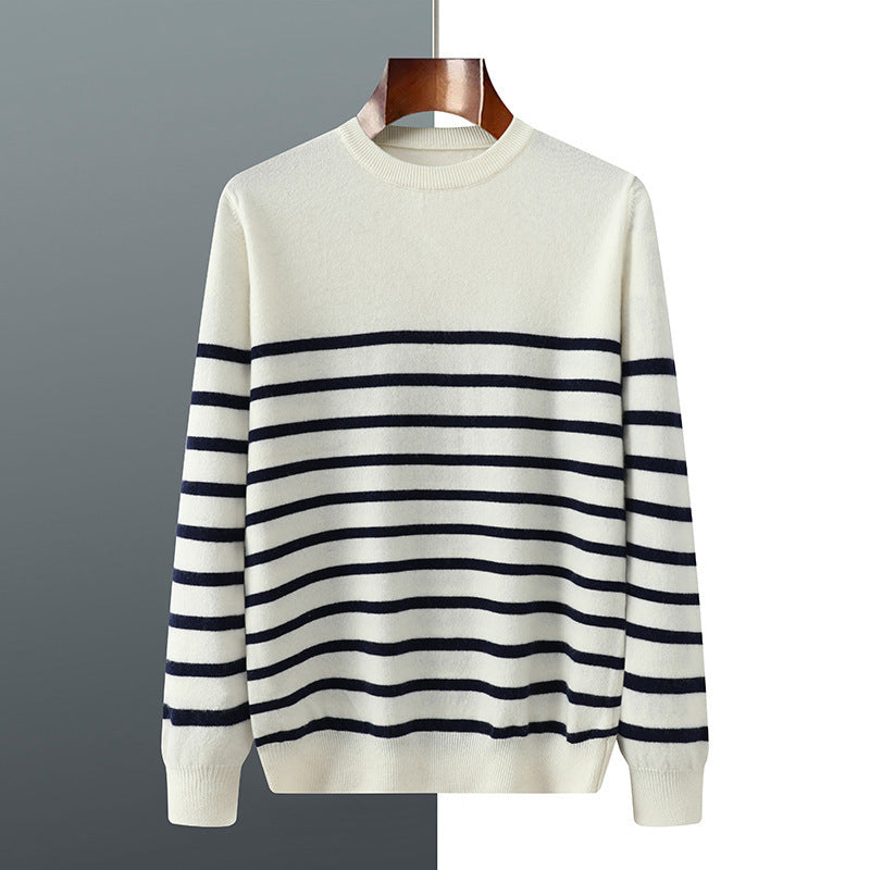 Casual Men's Striped Round Neck Sweater
