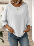 Round Neck Regular Solid Color Multi-color Women's Top T-shirt