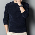 Fleece-lined Keep Warm Pure Color Men's Sweater