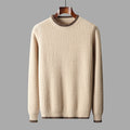 Men's Round Neck Twisted Design Color Matching Sweater