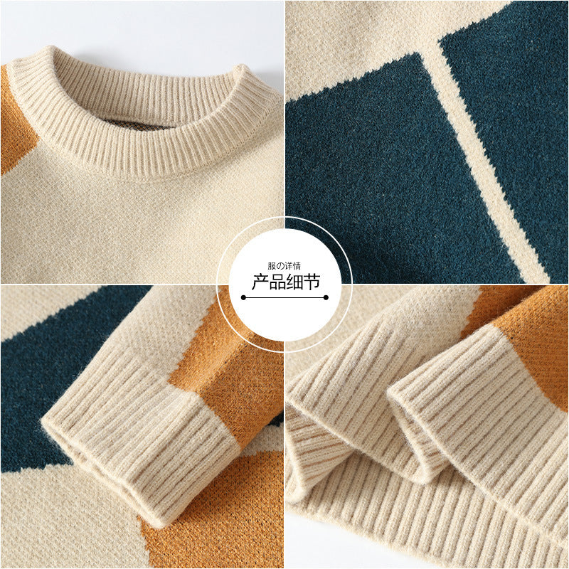 Color Matching Sweater Fashionable Warm