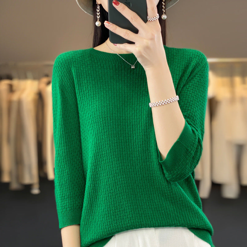 New Worsted Wool Front Line Ready-made Garments Round Neck