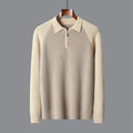 Half Zipper Contrast Color Lapels Sweater For Men