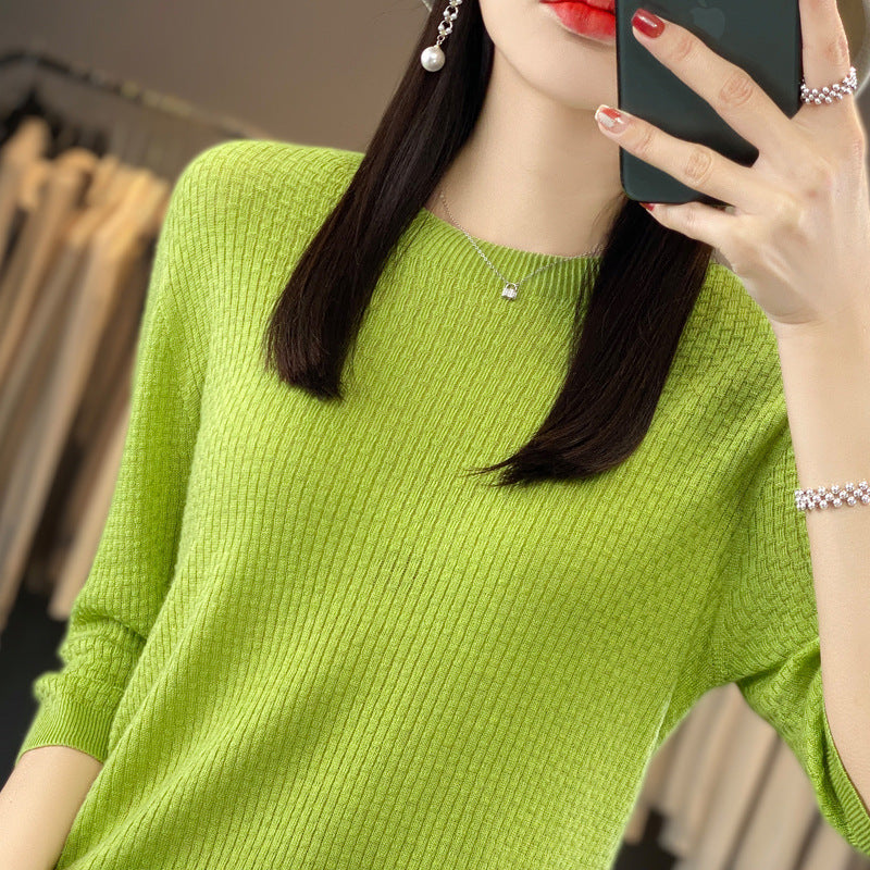 New Worsted Wool Front Line Ready-made Garments Round Neck