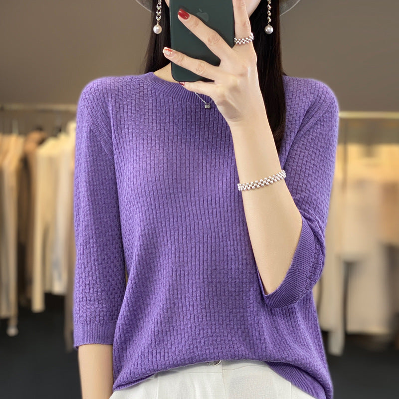 New Worsted Wool Front Line Ready-made Garments Round Neck