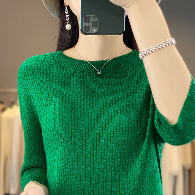 New Worsted Wool Front Line Ready-made Garments Round Neck