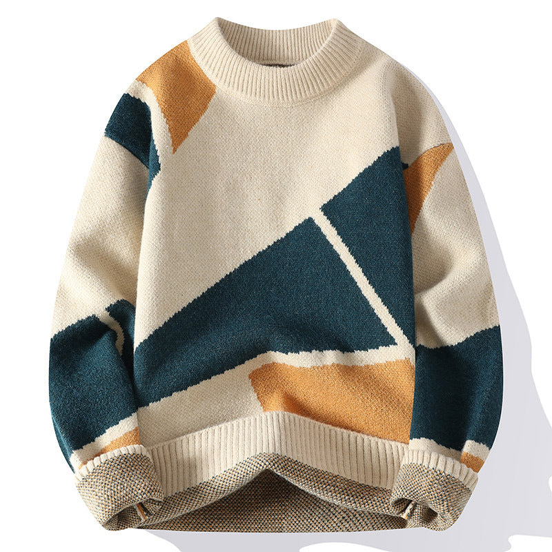 Color Matching Sweater Fashionable Warm