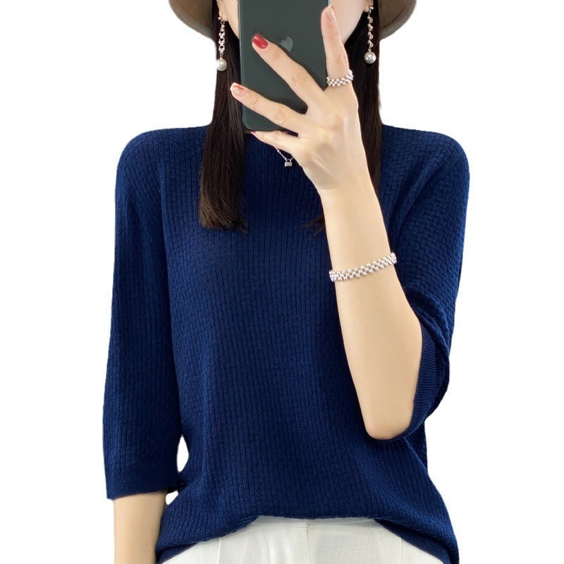 New Worsted Wool Front Line Ready-made Garments Round Neck