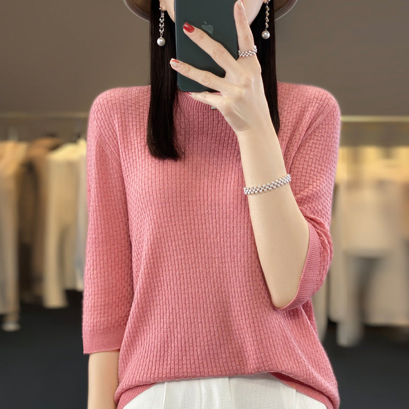 New Worsted Wool Front Line Ready-made Garments Round Neck