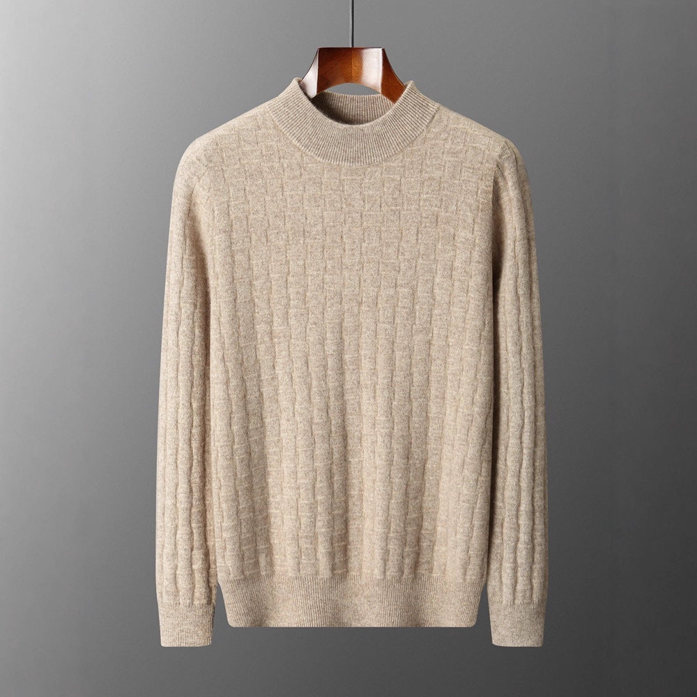 New Pullover Men's Half-high Collar Sweater