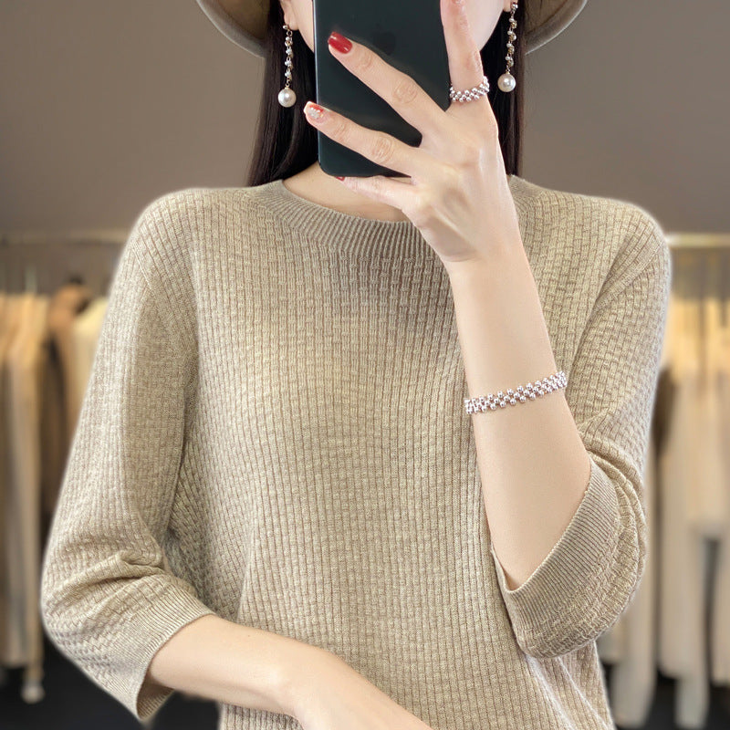 New Worsted Wool Front Line Ready-made Garments Round Neck