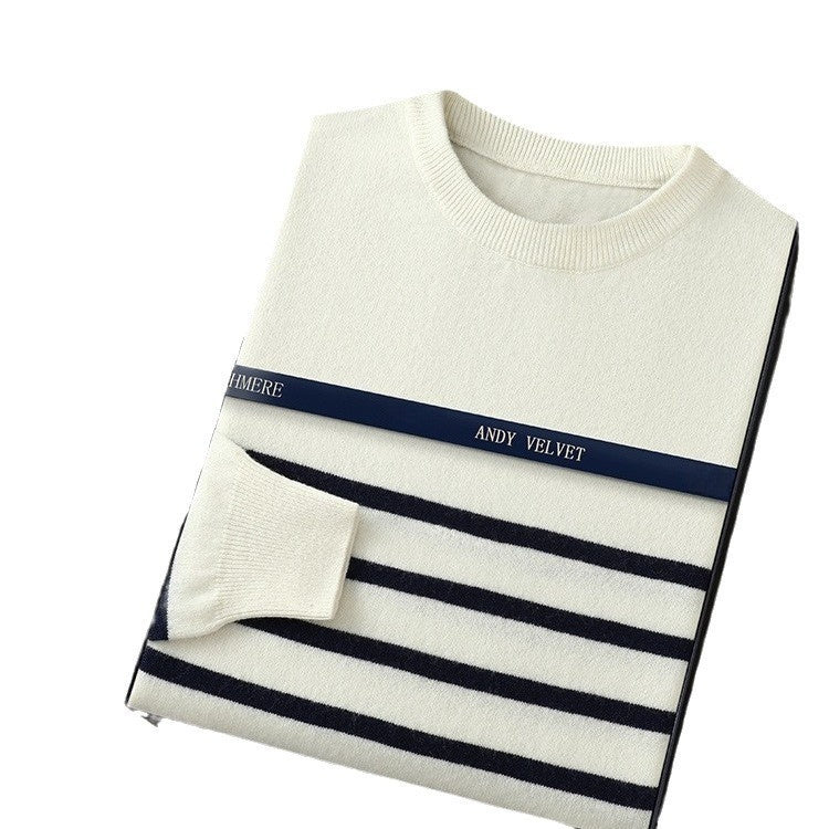 Casual Men's Striped Round Neck Sweater