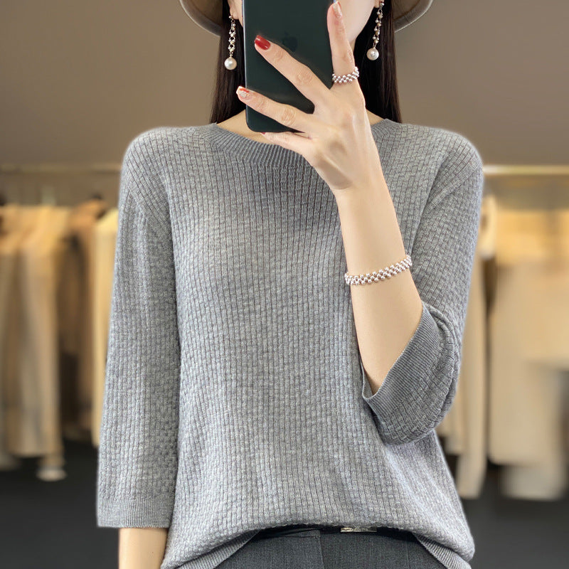 New Worsted Wool Front Line Ready-made Garments Round Neck