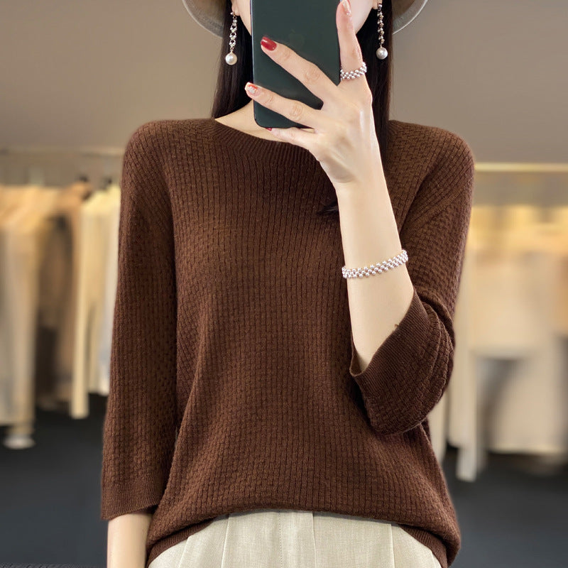 New Worsted Wool Front Line Ready-made Garments Round Neck