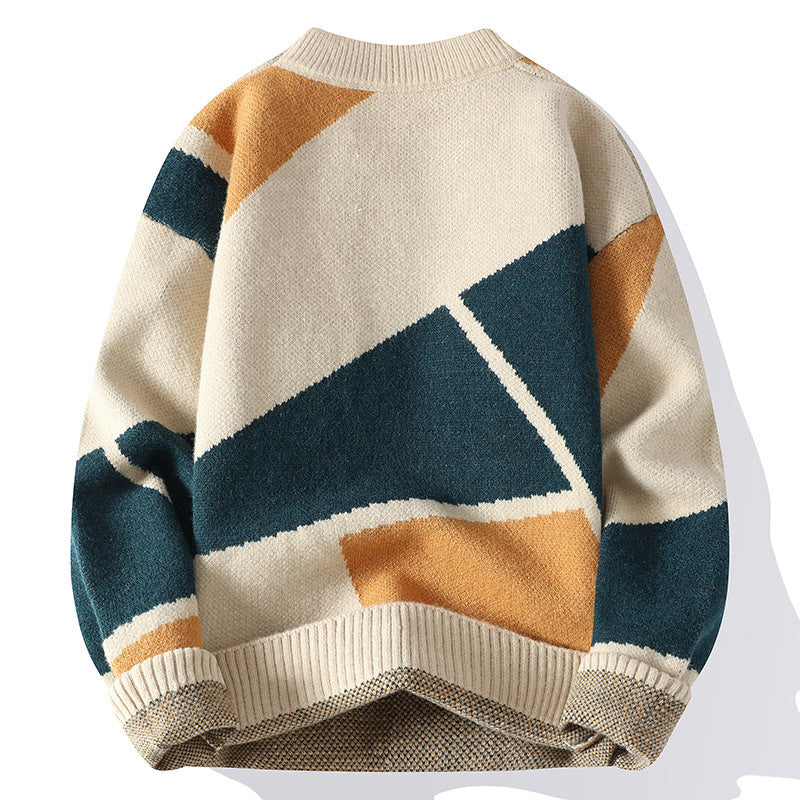 Color Matching Sweater Fashionable Warm