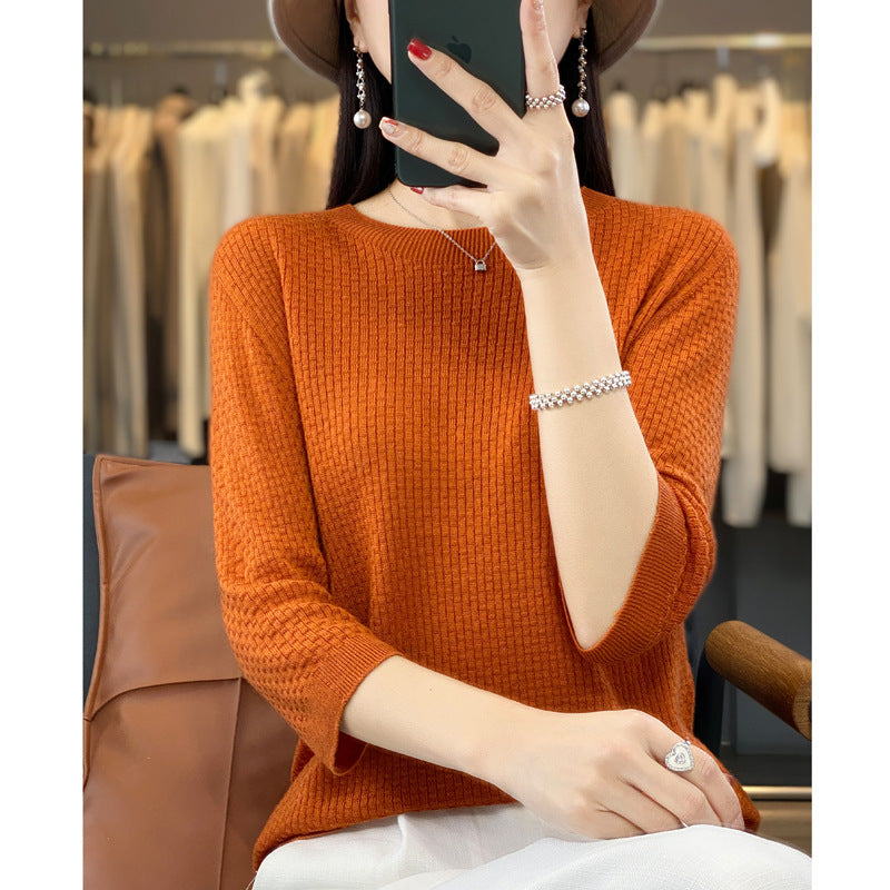 New Worsted Wool Front Line Ready-made Garments Round Neck