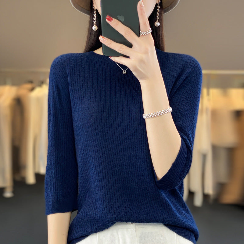 New Worsted Wool Front Line Ready-made Garments Round Neck