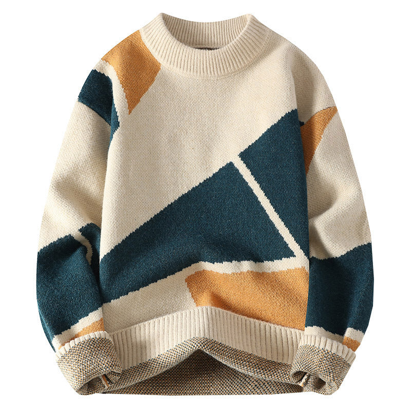 Color Matching Sweater Fashionable Warm