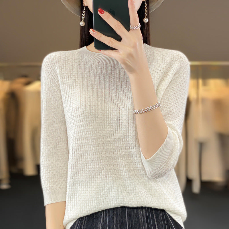 New Worsted Wool Front Line Ready-made Garments Round Neck